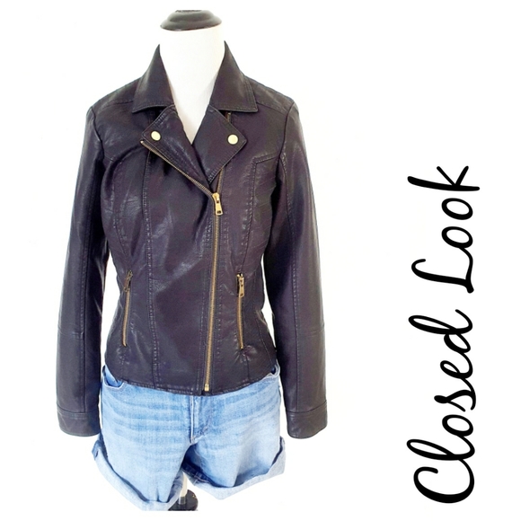 💥NWT- Faux Leather Black Jacket - Picture 6 of 12